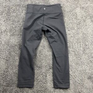 Lululemon Wunder Under Crop Leggings Black High Rise Women's Size 4 Yoga